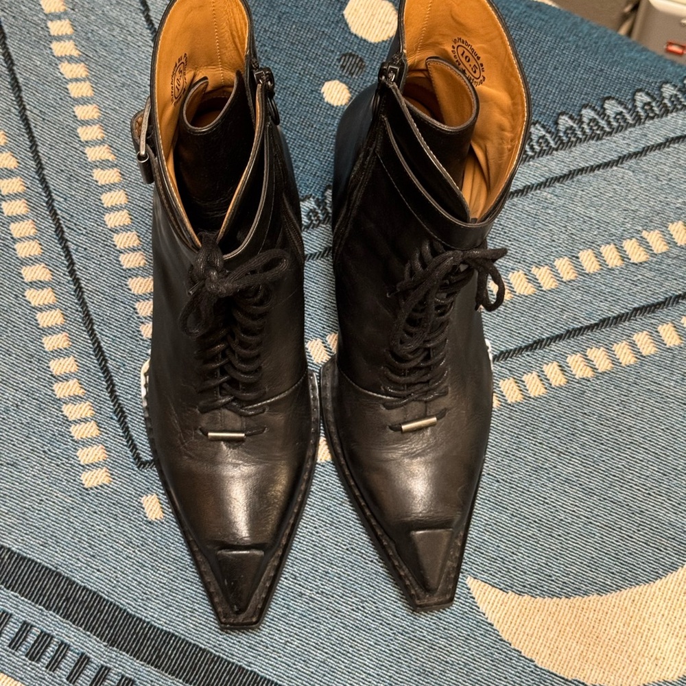 John Fluevog Swordfish Hi Cubist Cupcake Lace-up Ankle Boots - Picture 8 of 11